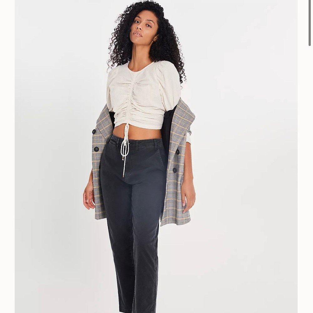 NWT Free People Tie Back Poplin Top